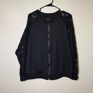 Black Jacket with Lace Sleeves